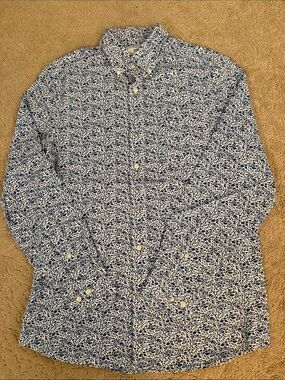 Southern Tide Men’s Blue Crab Print Intercoastal Performance Button-Down Shirt